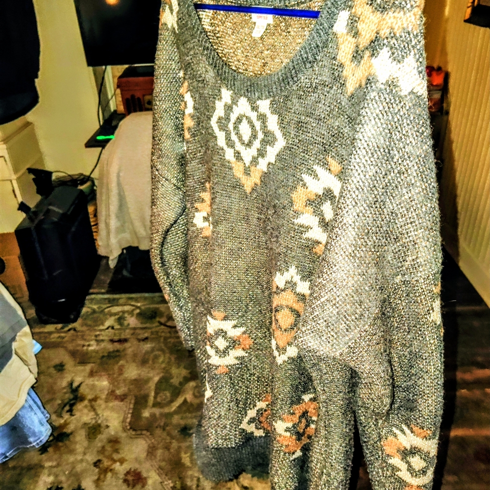 Mossimo Supply Co. XXL Womens Crewneck Knit Sweater in Brown and Gray - Picture 6 of 11